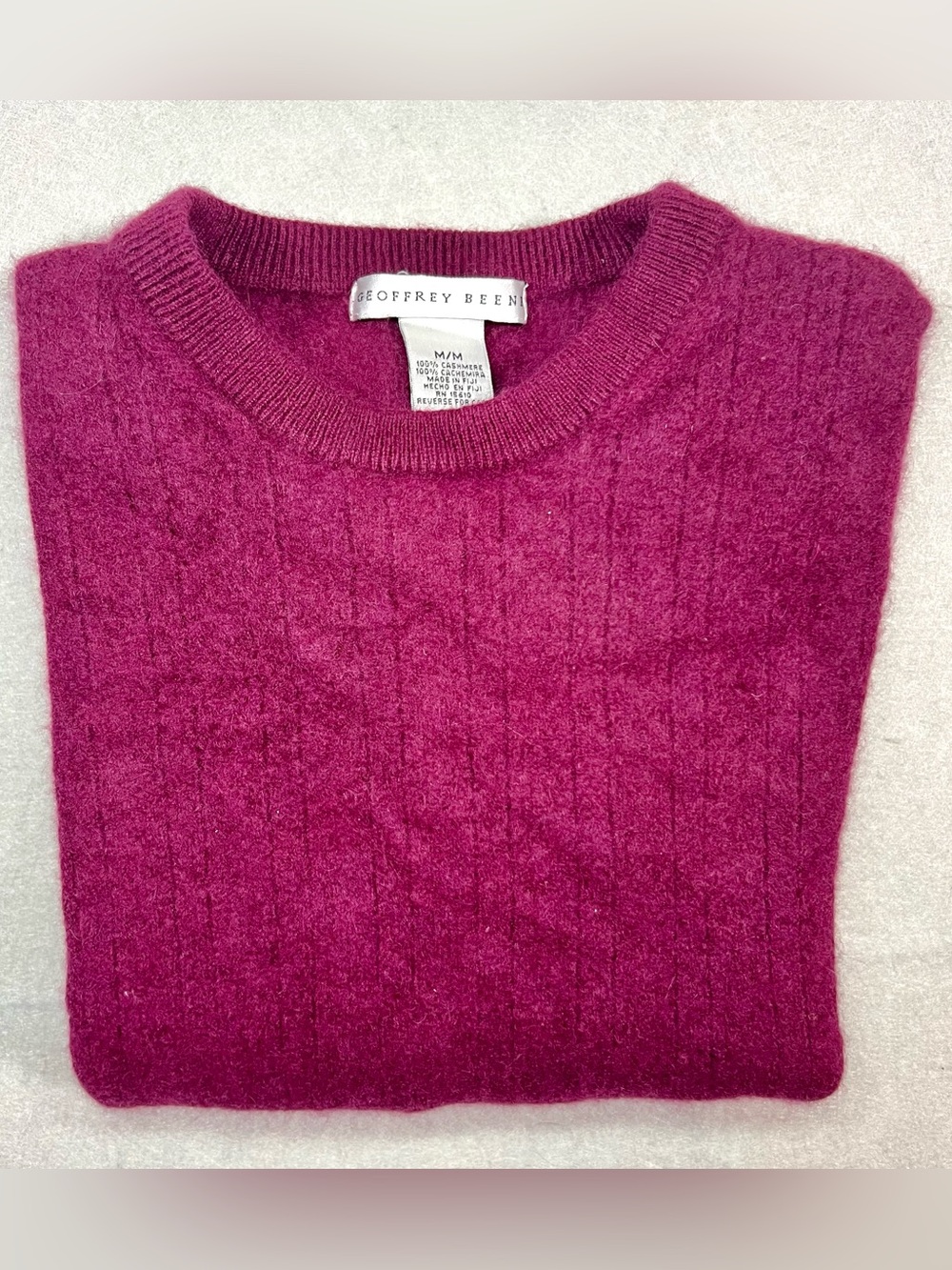 Geoffrey Beene 100% Cashmere Sweater - Men's M - Burgundy - Luxury Soft Knit